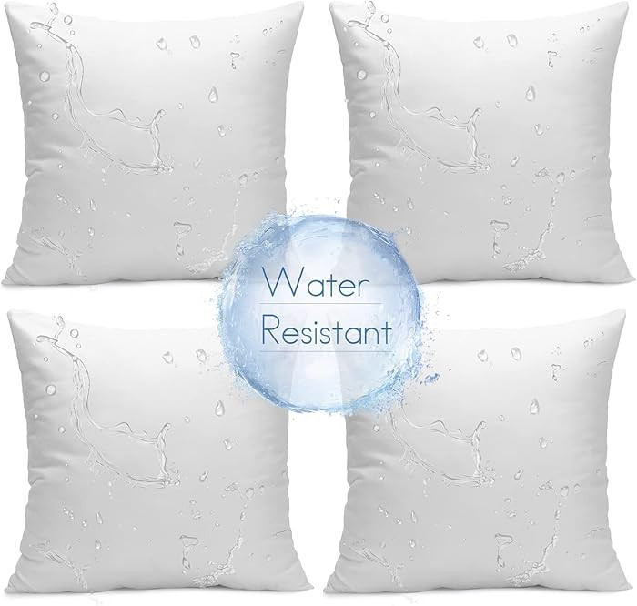 Ashler Outdoor Pillows, 18 x 18 Pillow Inserts Set of 4, Waterproof Throw Pillow Inserts Hypoalle... | Amazon (US)