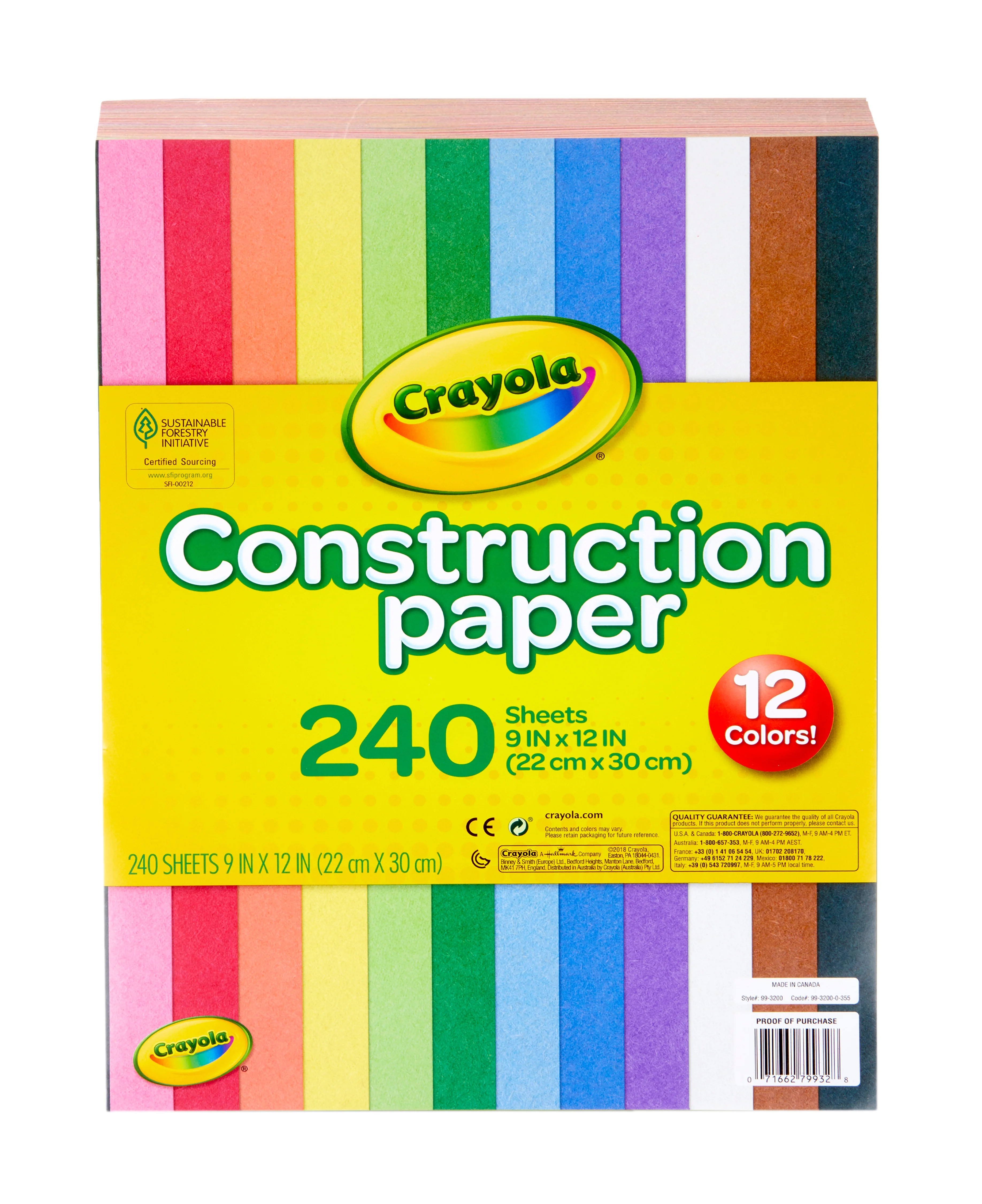 Crayola Construction Paper in 10 Assorted Colors, Beginner Child, 240 Sheets | Walmart (US)