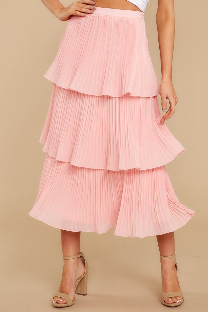 Wouldn't Change This Peach Pink Midi Skirt | Red Dress 