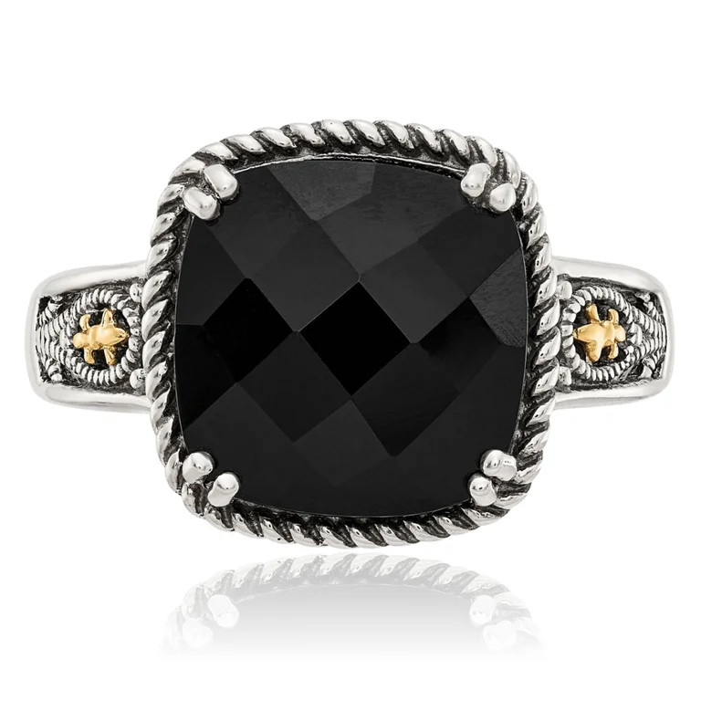 925 Sterling Silver Vintage Cut Black Onyx Cocktail Statement Ring | Walmart (US)