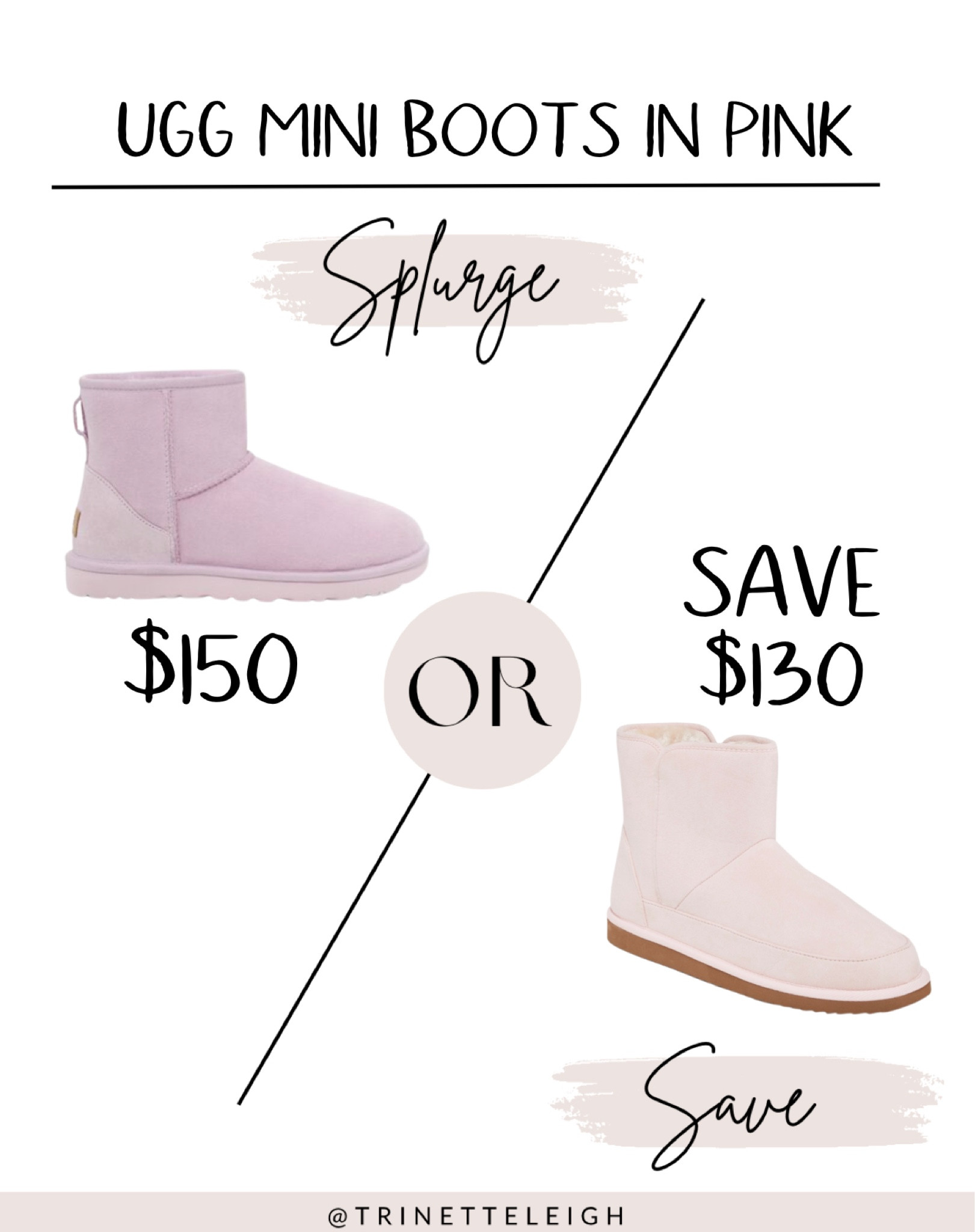 Save vs splurge. Ugg mini boot in pink. Cozy Faux-Suede Boots for Women. Winter boot for women. Fashion boots. Pink fuzzy boots. 

#LTKSeasonal #LTKshoecrush #LTKSale