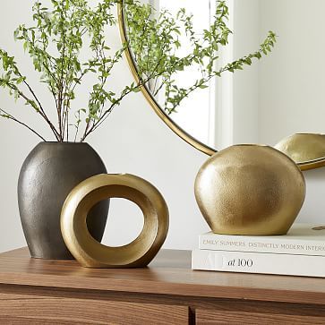 Pebble Metal Vases | West Elm (US)