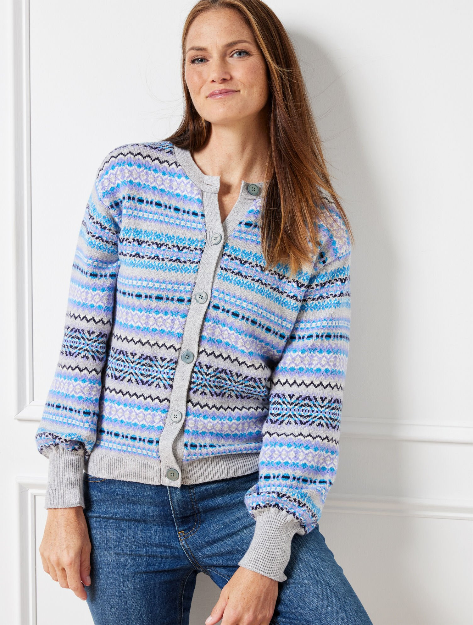 Crewneck Cardigan - Fair Isle | Talbots