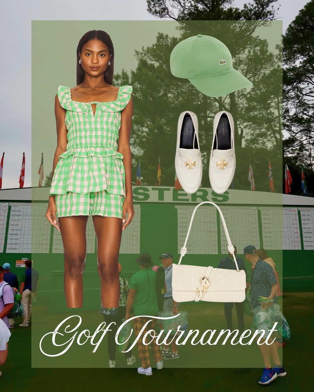 Masters golf tournament outfit gingham green romper Tory Burch 

#LTKSeasonal