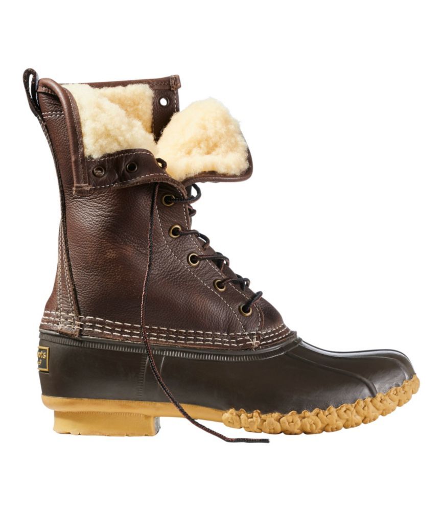 Women's L.L.Bean Boots, 10" Shearling-Lined Brown 8 W(D) | L.L. Bean