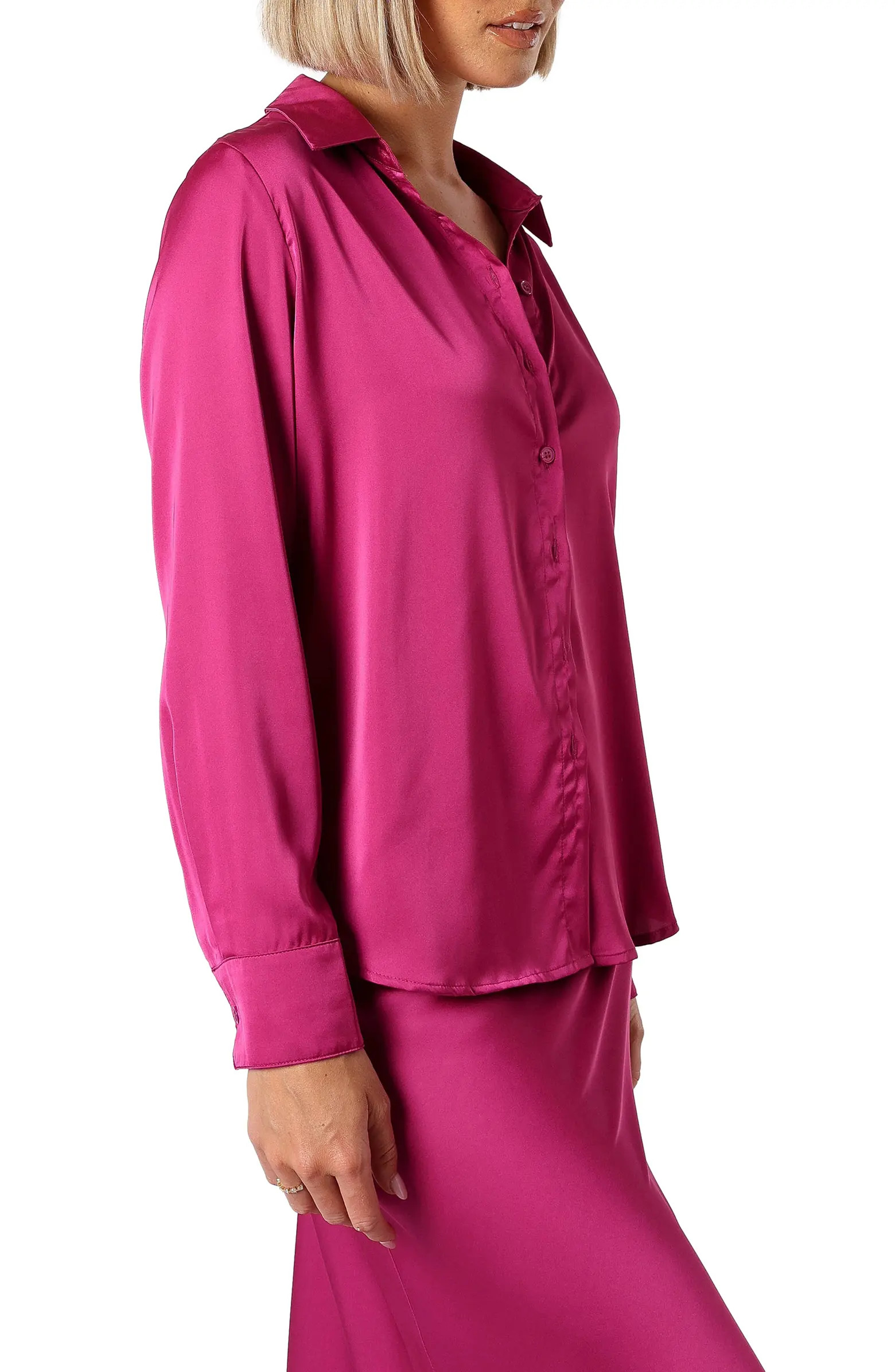 Petal & Pup Narissa Satin Button-Up Shirt | Nordstrom | Nordstrom