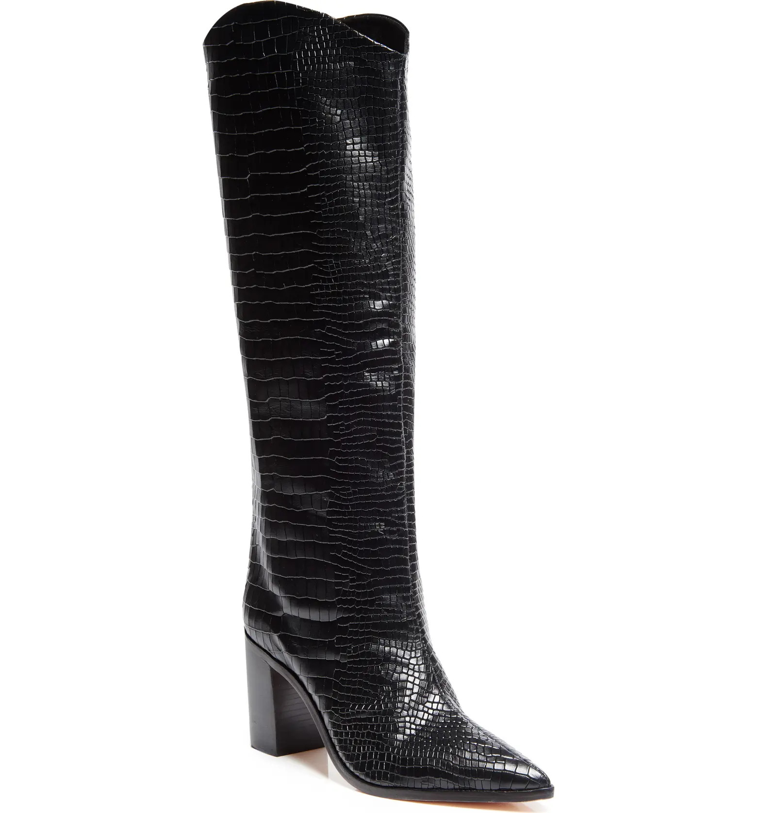 Maryana Block Pointed Toe Knee High Boot (Women) | Nordstrom