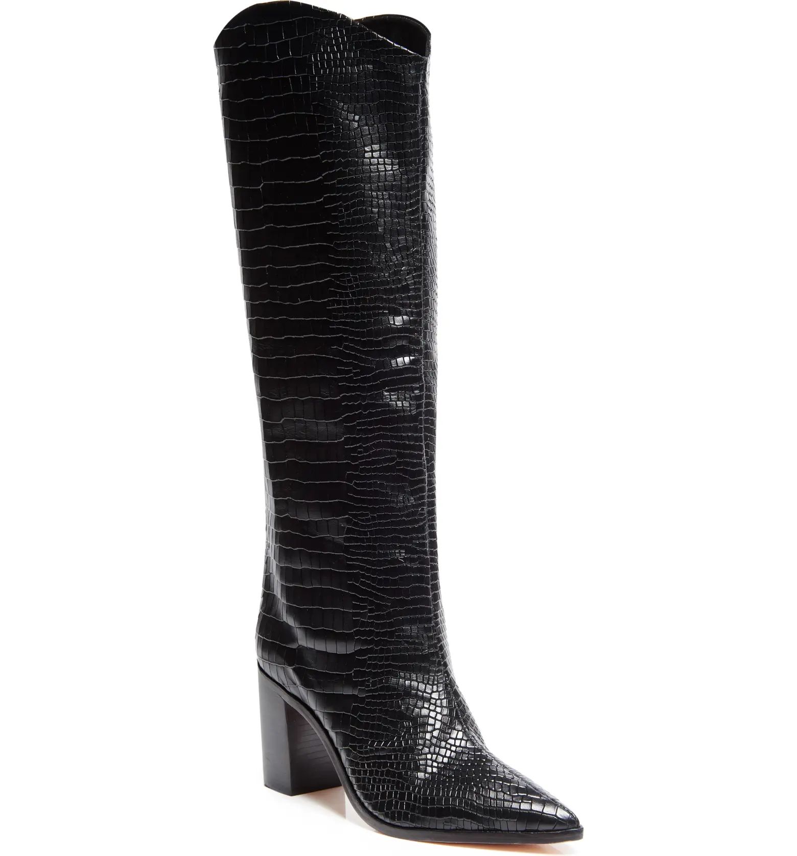 Maryana Pointed Toe Block Heel Knee High Boot (Women) | Nordstrom