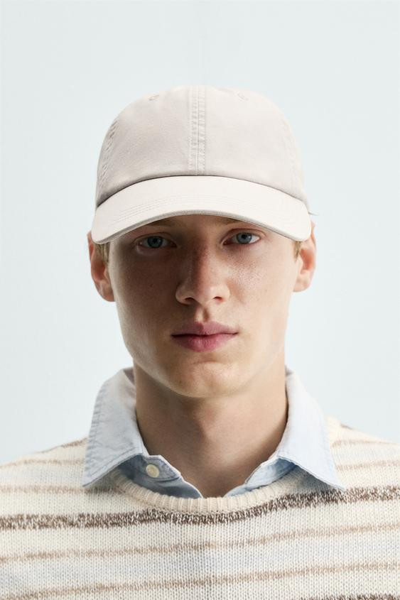 Zara - Washed Cotton Cap - Blue / Lavender - M - Man | Zara US