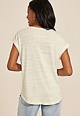 24/7 Clara Textured Short Sleeve Tee | Maurices