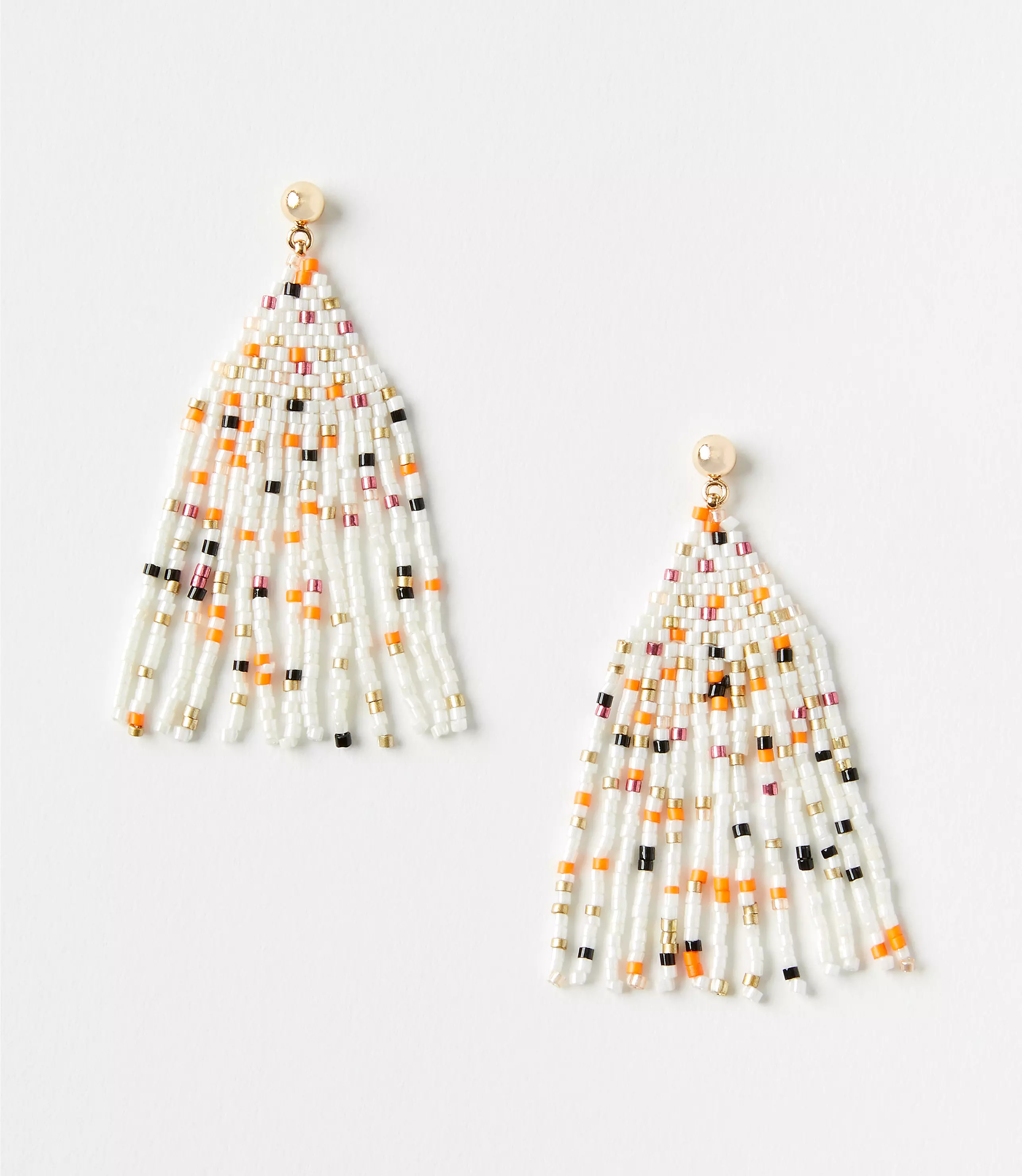 Spotted Beaded Linear Earrings | LOFT