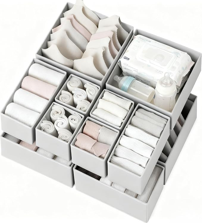 Drawer Organizer Clothes 12 Pack, Dresser Organizer for Nursery Bedroom Closet Organization and S... | Amazon (US)