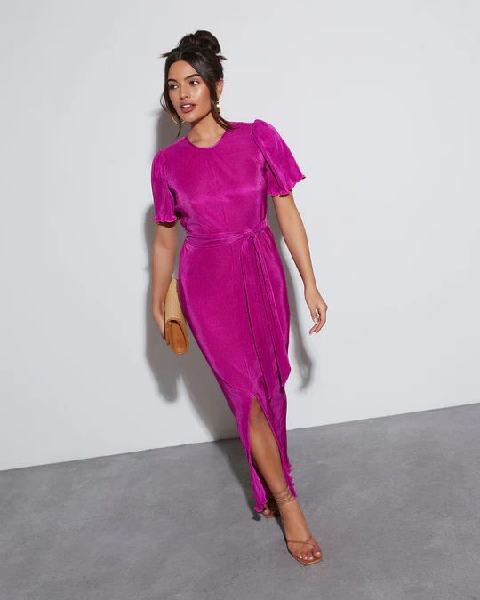 Dana Short Sleeve Plisse Maxi Dress | VICI Collection