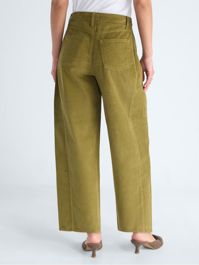 Free Assembly Women's Cropped Corduroy Barrel Jeans, 26" Inseam, Sizes 0-20 | Walmart (US)