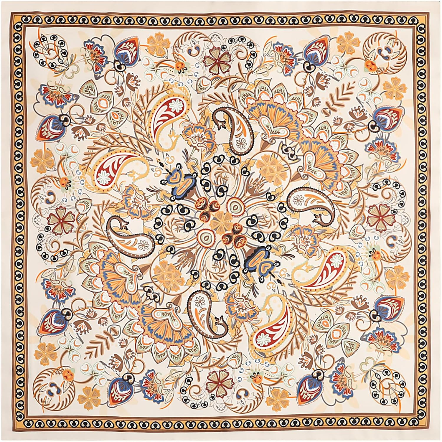 VANLINKER Paisley Satin Head Scarf for Women Men Versatile Silk-Like Hair Scarf Vintage Bandana Large Square Scarves 27.5" | Amazon (US)