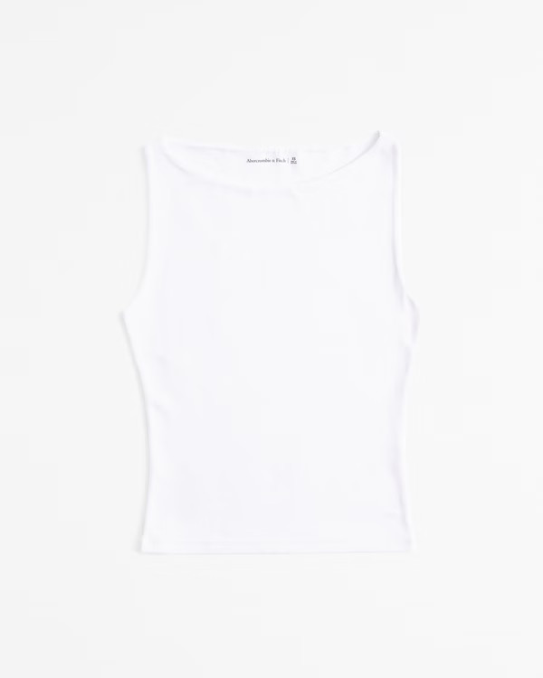 Women's Cotton-Blend Seamless Fabric Boatneck Top | Women's Tops | Abercrombie.com | Abercrombie & Fitch (UK)