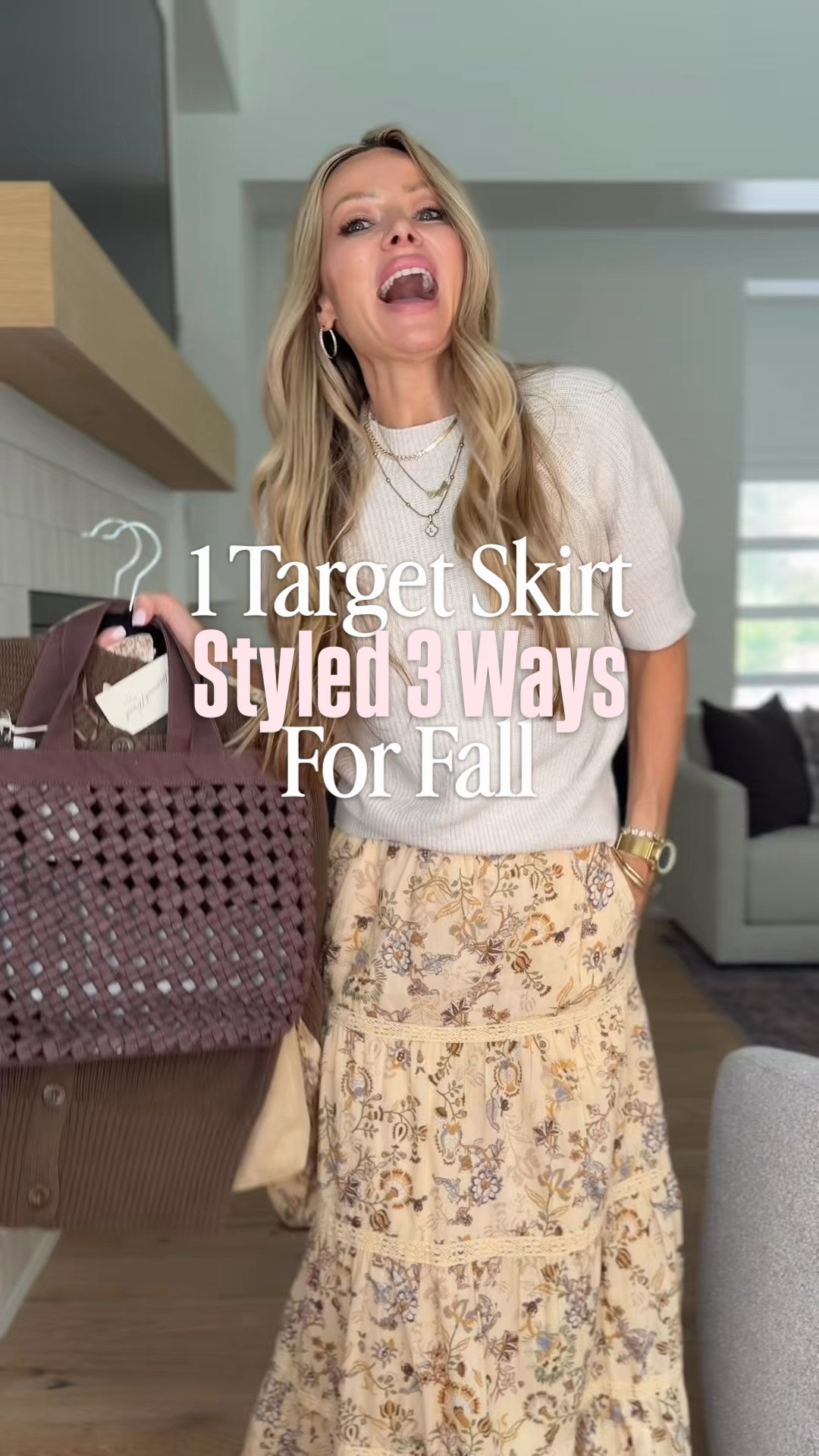 One Target maxi skirt, three completely different fall outfits. 🤎  comment TARGET and I’ll send you all the details 

This is exactly the kind of piece I love finding because you can style it so many ways with things you probably already have in your closet.

I paired it with a short-sleeve sweater and clogs for an easy everyday look, added a chocolate cardigan and Mary Janes for something a little more polished, then wore the matching floral top to turn it into a dress-like set.

Such a good Target find for stretching your fall wardrobe and getting more outfits out of one piece. Which way would you wear it? @Target #sponsored

#targetstyle #targetfinds #falloutfits #maxiskirt #capsulewardrobe