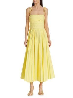 Caroline Pleated Midi A-Line Dress | Saks Fifth Avenue OFF 5TH