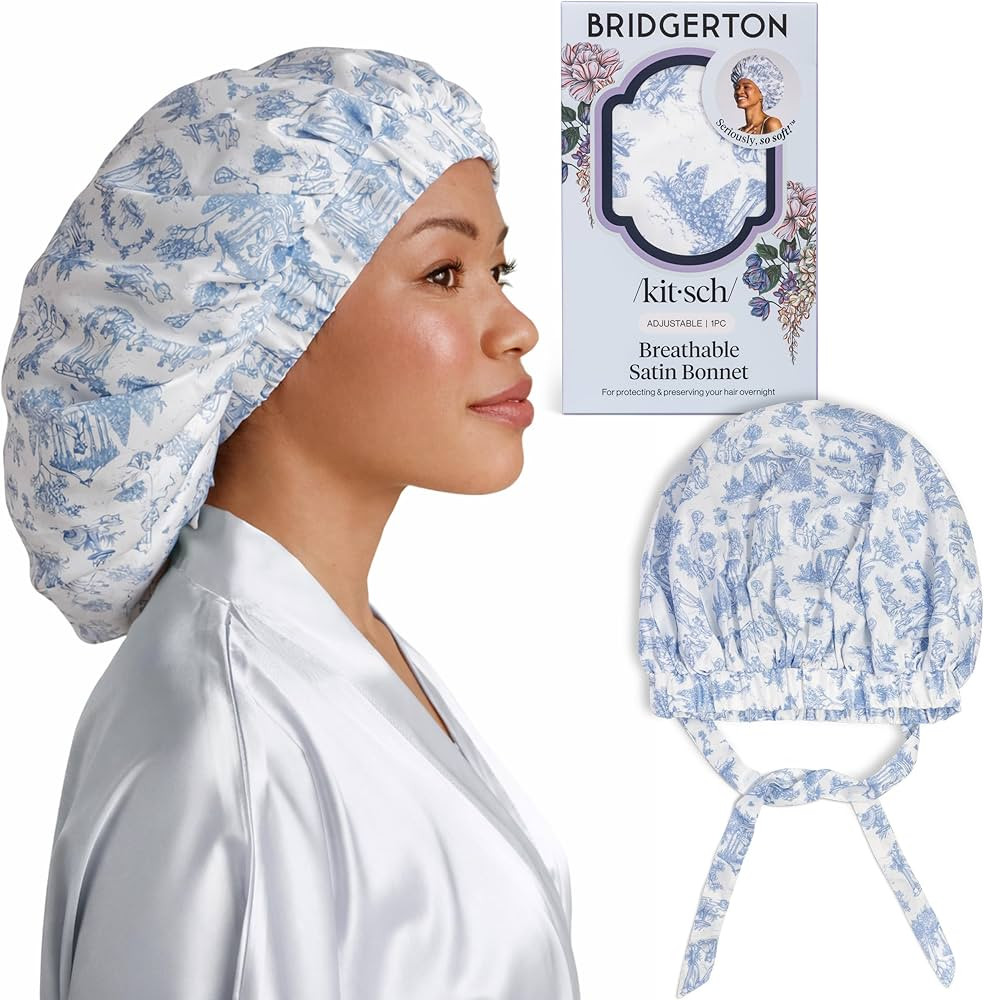 Kitsch x Bridgerton Satin Bonnet for Sleeping - Softer Than Silk Bonnet For Sleeping Women - Secu... | Amazon (US)