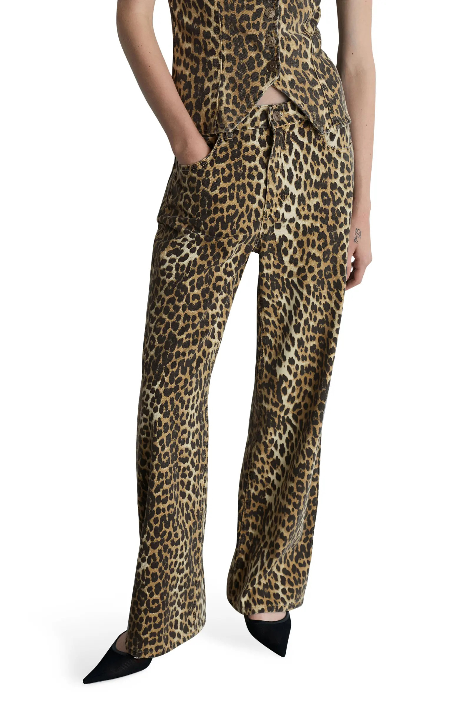 Leopard Print High Waist Jeans | Nordstrom