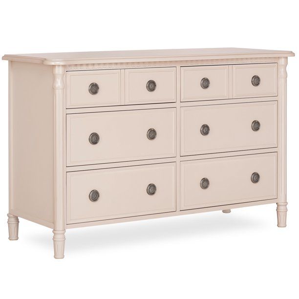 evolur Julienne 6 Double Dresser in Pink Satin | Walmart (US)