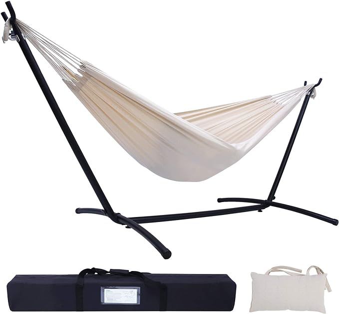 Hammock with Stand Included, Ohuhu 2 Person Hammocks with 9.5 FT Heavy Duty Steel Stand & Pillow,... | Amazon (US)