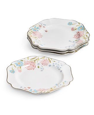 Martha Stewart Collection Easter Baroque Gold Rim Salad Plates, Set of 4, Created for Macy's & Re... | Macys (US)