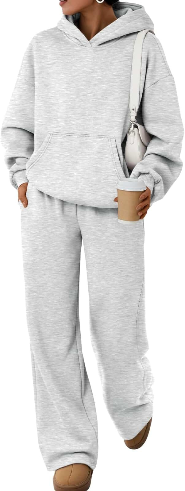 Trendy Queen 2 Piece Lounge Sweat Sets Plus Size Fall Fashion Matching Sweatsuits Wide Leg Pants Travel Outfit Winter Clothes | Amazon (US)