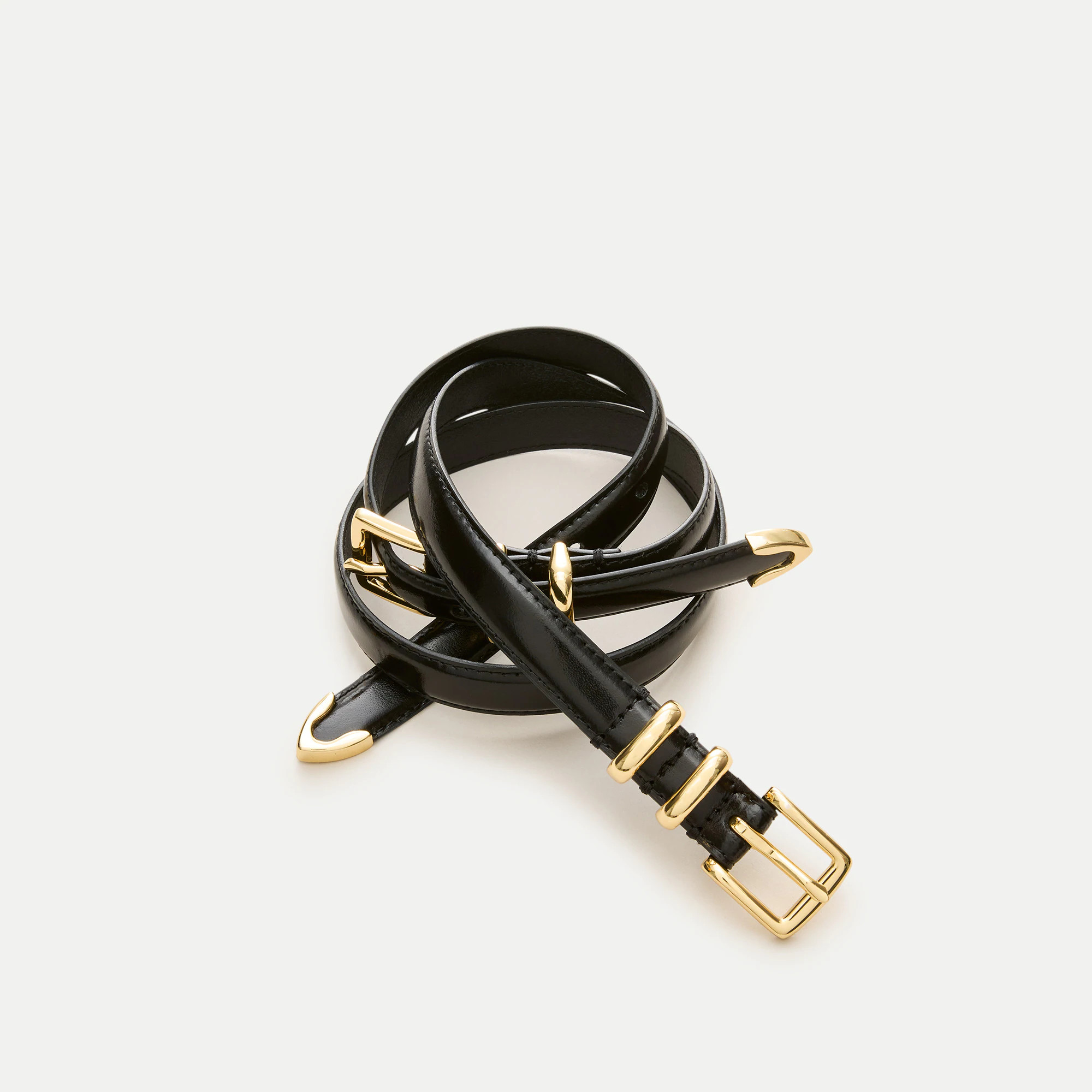 Double-buckle belt in Italian leather | J. Crew US