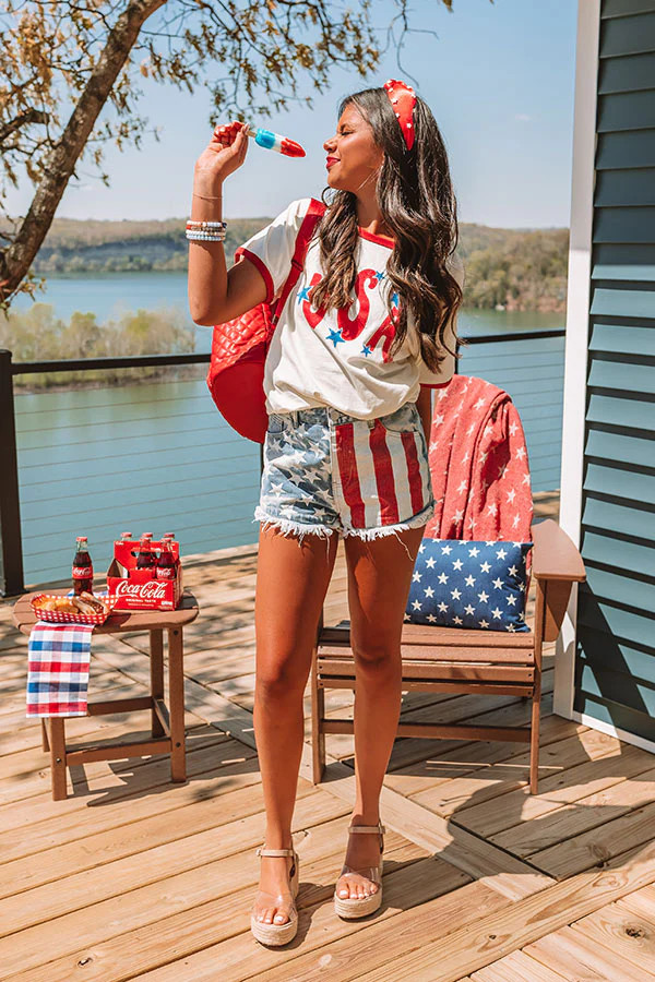 USA Ringer Graphic Tee | Impressions Online Boutique