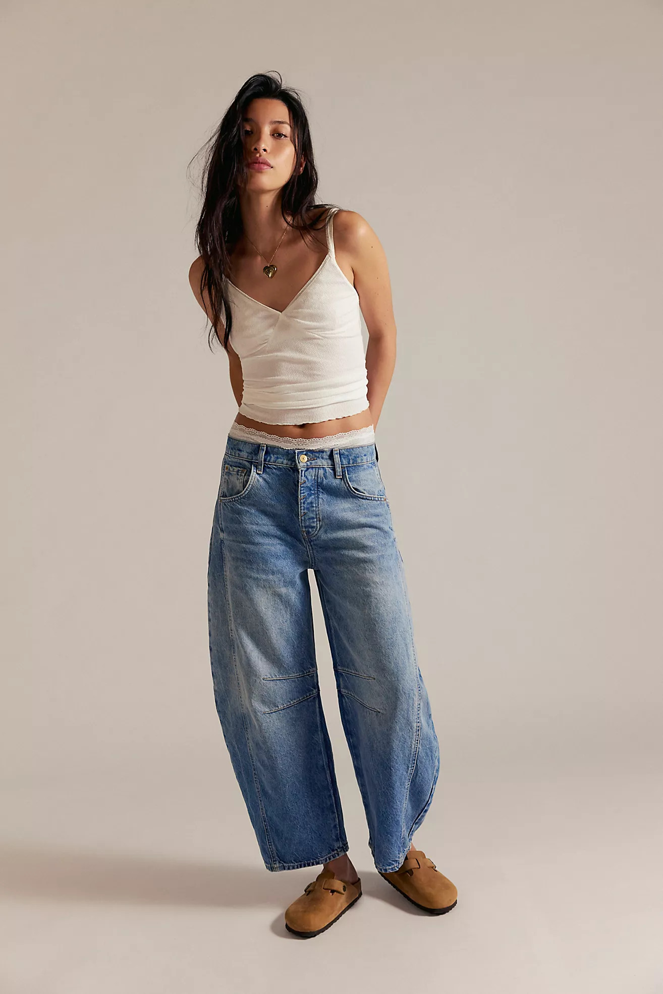 We The Free Lucky You Mid-Rise Barrel Jeans | Free People (Global - UK&FR Excluded)