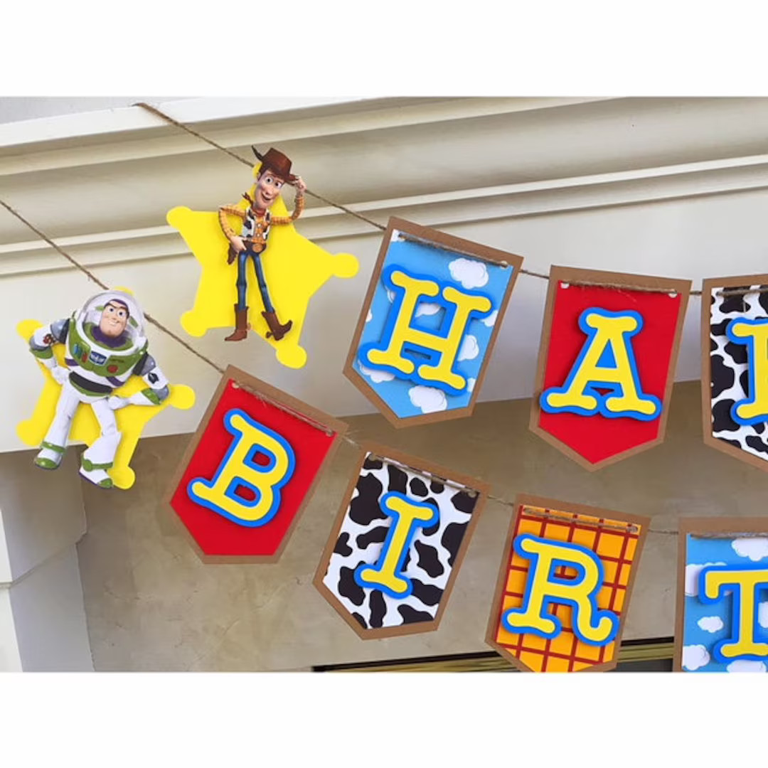 Toy Story Inspired Birthday Banner, Buzz And Woody Toy Story Birthday Party, Toy Story Party Deco... | Etsy (US)