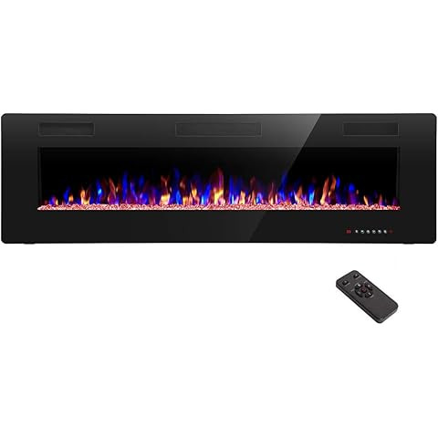 72 inch Ultra-Thin Electric Fireplace Heater, Wall Mounted & Recessed Electric Fireplace Insert, ... | Amazon (US)