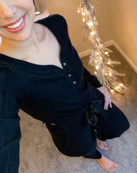 The loungewear set you need ASAP!!! It’s the perfect look for a holiday sleepover or getting cozy on the couch. Highly, highly recommend because the fit is amazing. I usually hate anything cropped but the joggers are higher waisted and look adorable with the shorter top. Run, run, run because you can snag both pieces for under $40!



#LTKunder50 #LTKFind #LTKHoliday