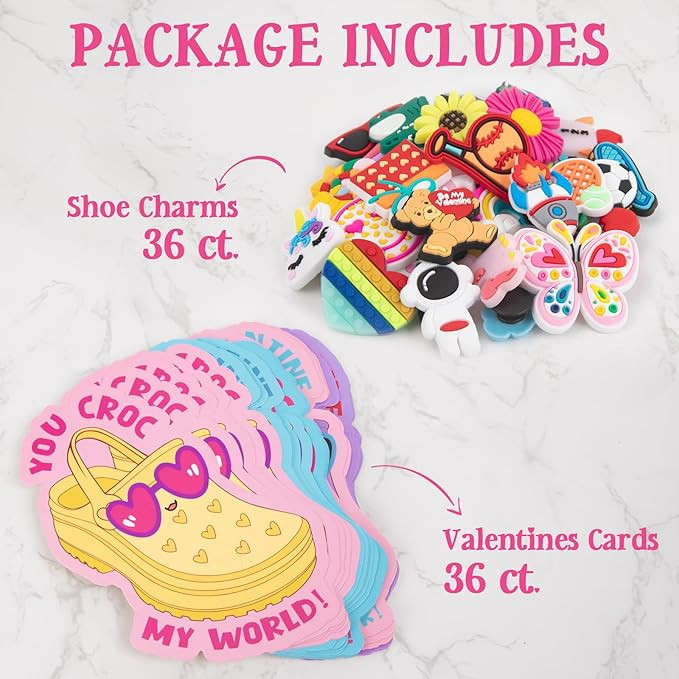 Valentines Day Cards for Kids School - Valentines Gifts for Kids - 36 Valentine Cards with Shoe C... | Amazon (US)