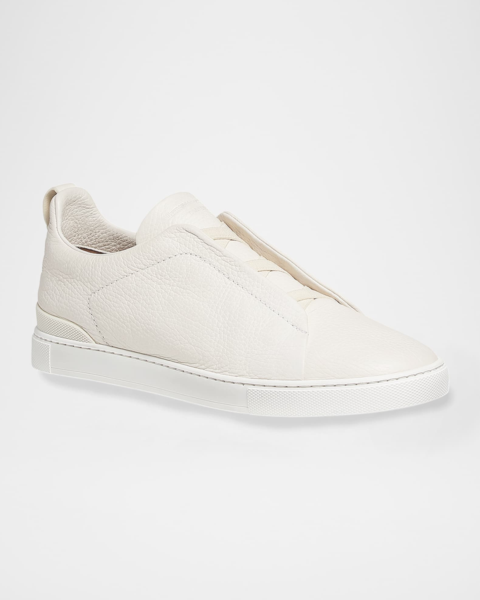 Men's Triple Stitch Deerskin Leather Sneakers | Neiman Marcus