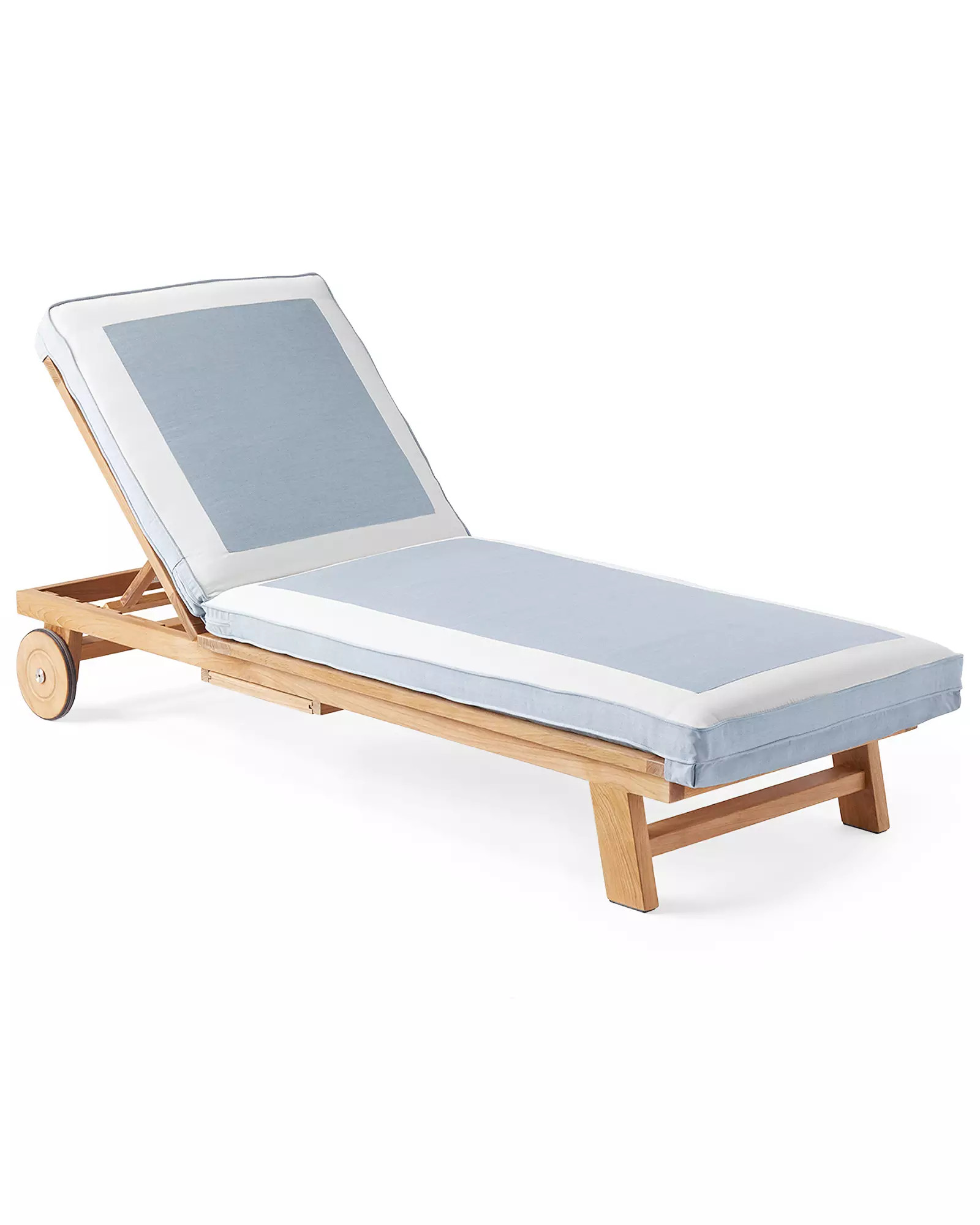 Crosby Teak Chaise - Sunbrella® Border Frame | Serena and Lily