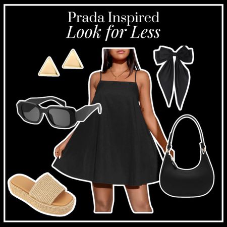 Black Prada dress Inspired Look for Less 