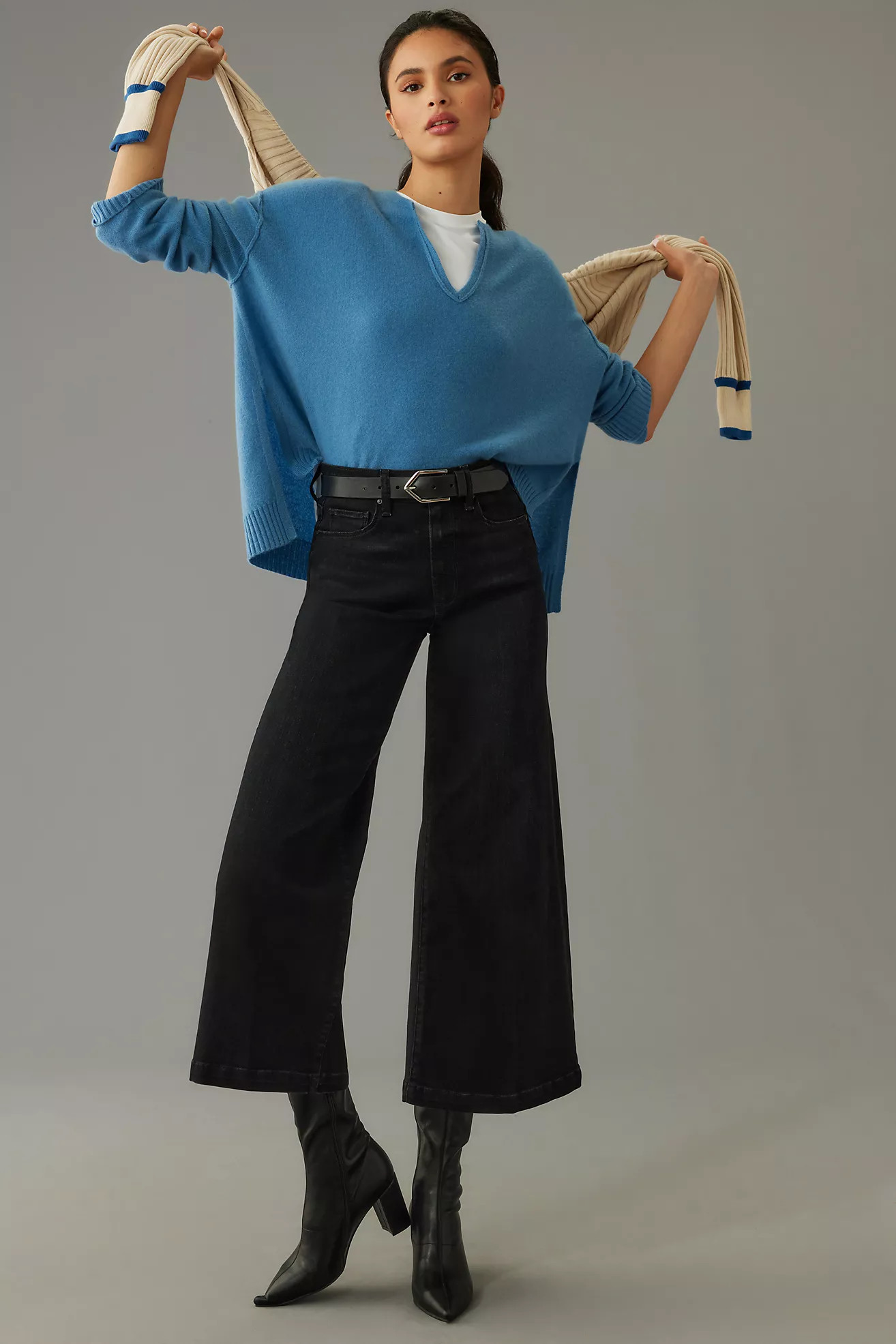 Paige Frankie High-Rise Crop Wide-Leg Jeans | Anthropologie (US)