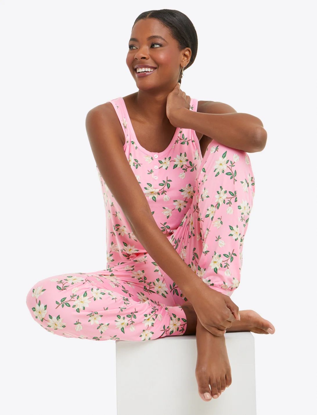 Hillary Pajama Set in Pink Magnolia | Draper James (US)