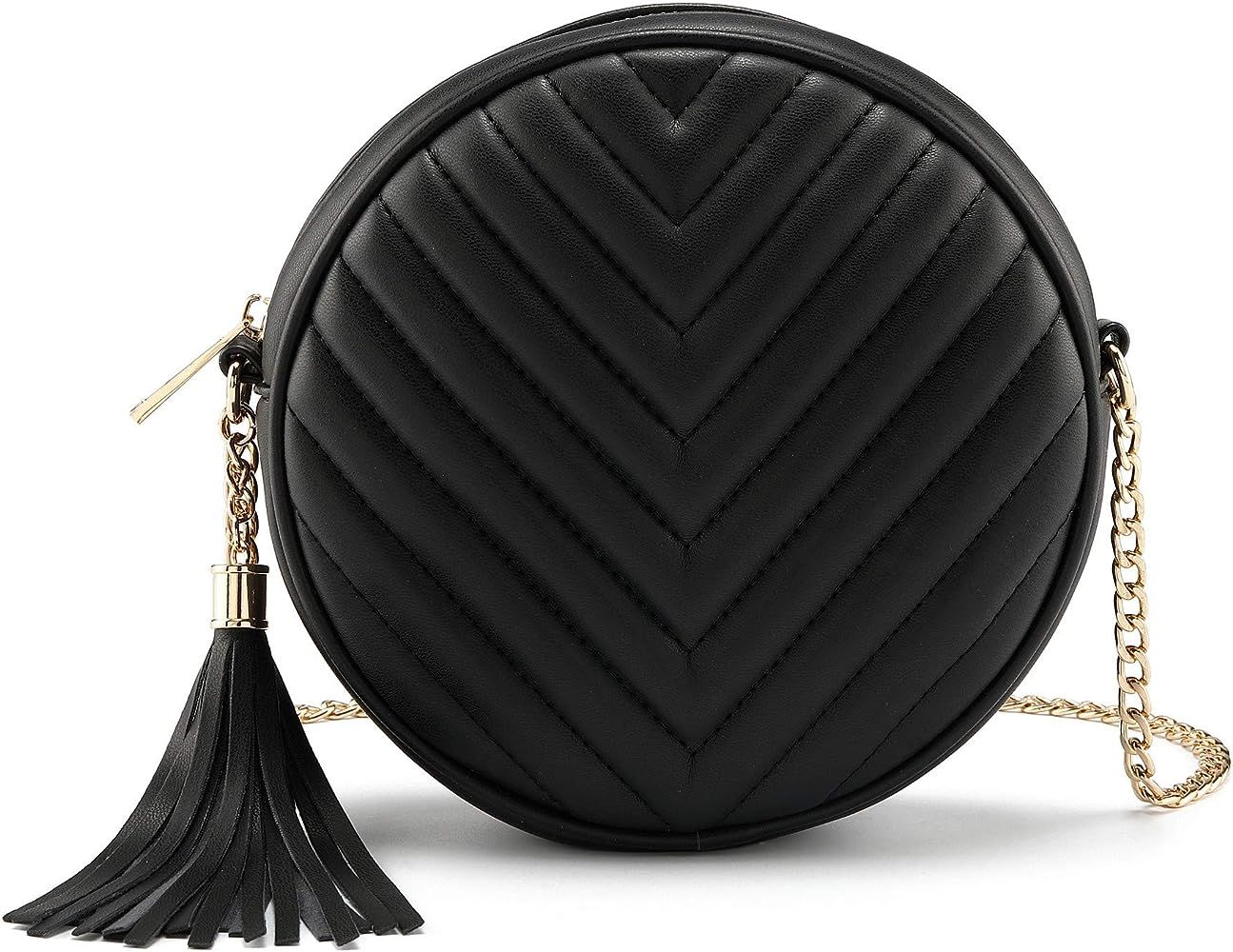 Ayliss Women Crossbody Shoulder Bag Circle Tassel Purse Clutch Evening Small PU leather Handbag Fash | Amazon (US)