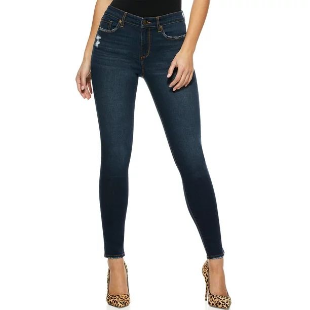 Sofia Jeans by Sofia Vergara Women's Rosa Curvy Ripped High-Rise Ankle Jeans | Walmart (US)