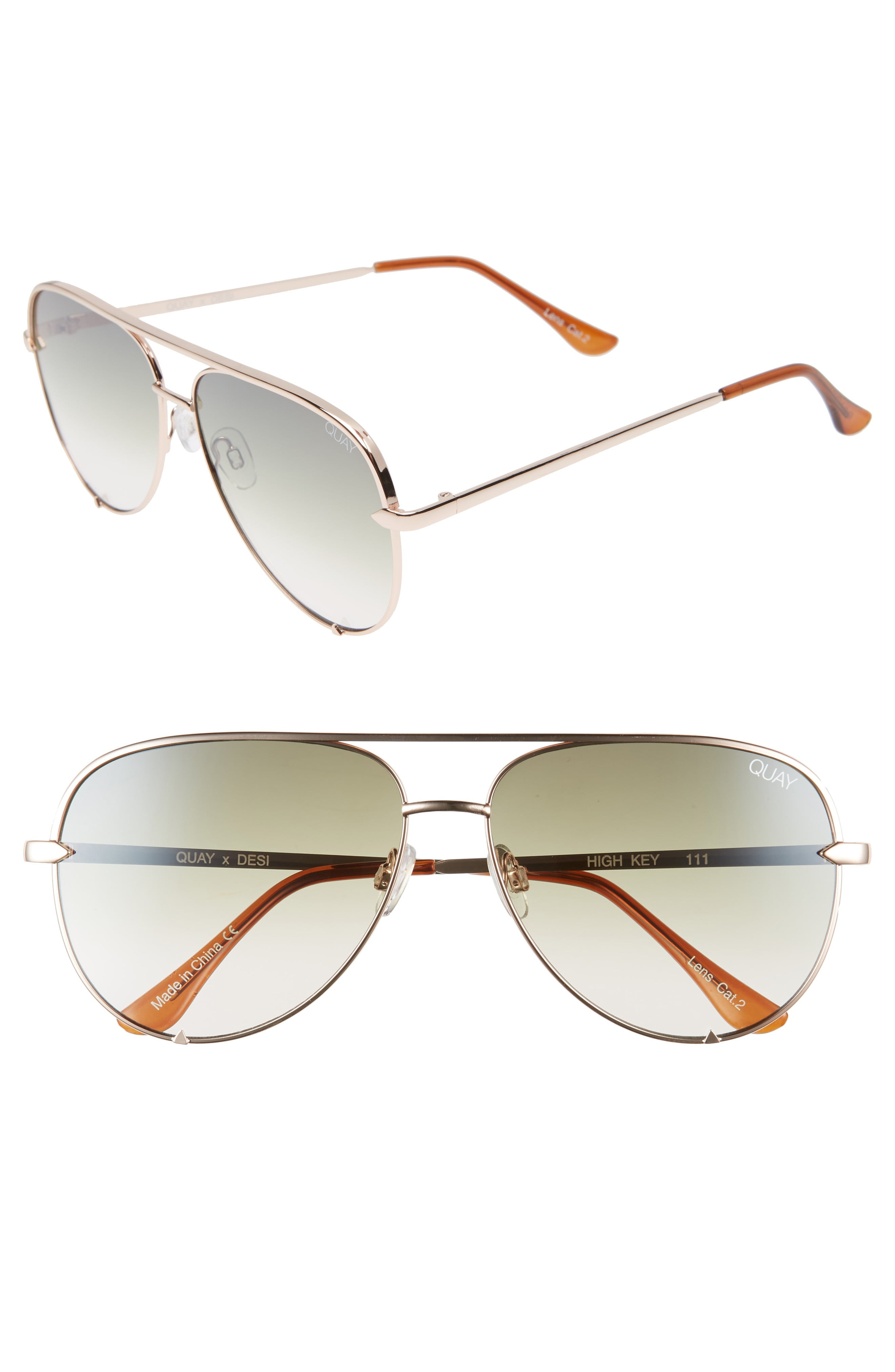 Quay Australia x Desi Perkins High Key 62mm Aviator Sunglasses | Nordstrom