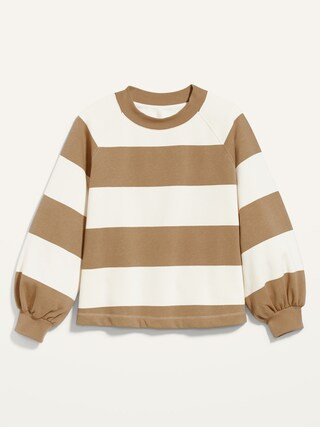 French Terry Blouson-Sleeve Plus-Size Crop Sweatshirt | Old Navy (US)