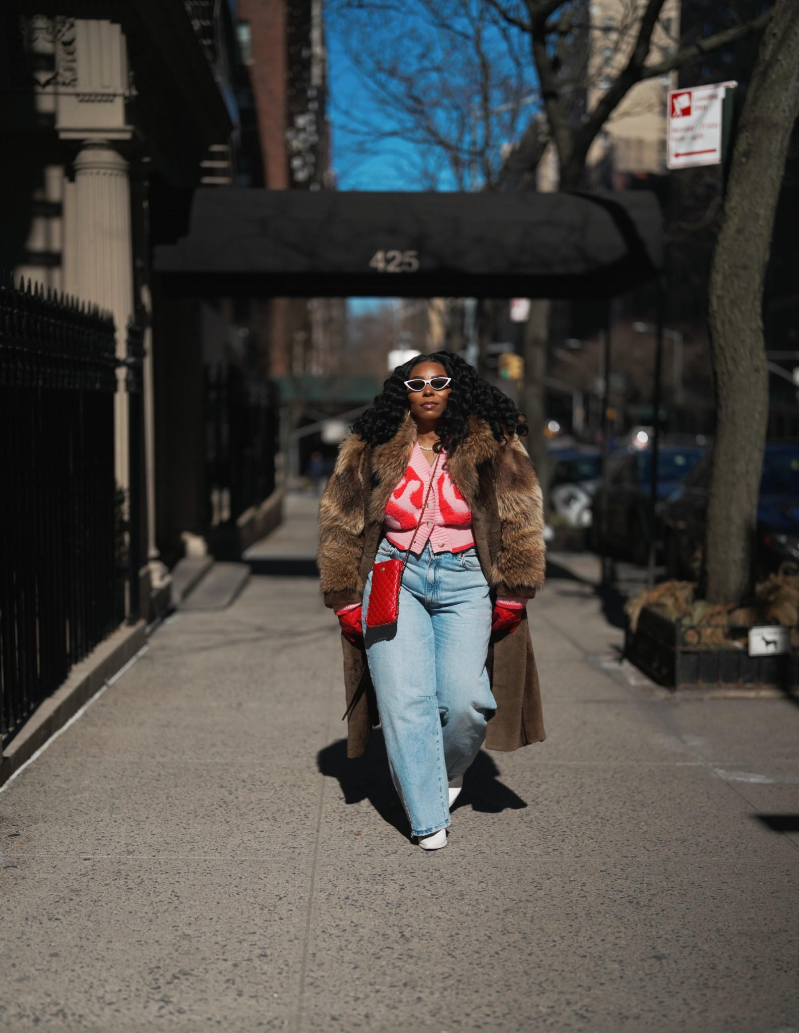 Zara Balloon Jeans 
Thrifted Fur Coat 