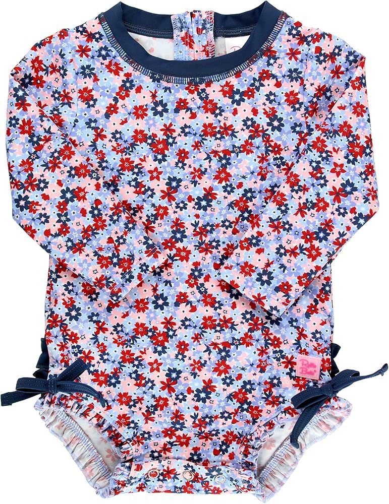 RuffleButts® Baby/Toddler Girls Long Sleeve One Piece Swimsuit with UPF 50+ Sun Protection | Amazon (US)