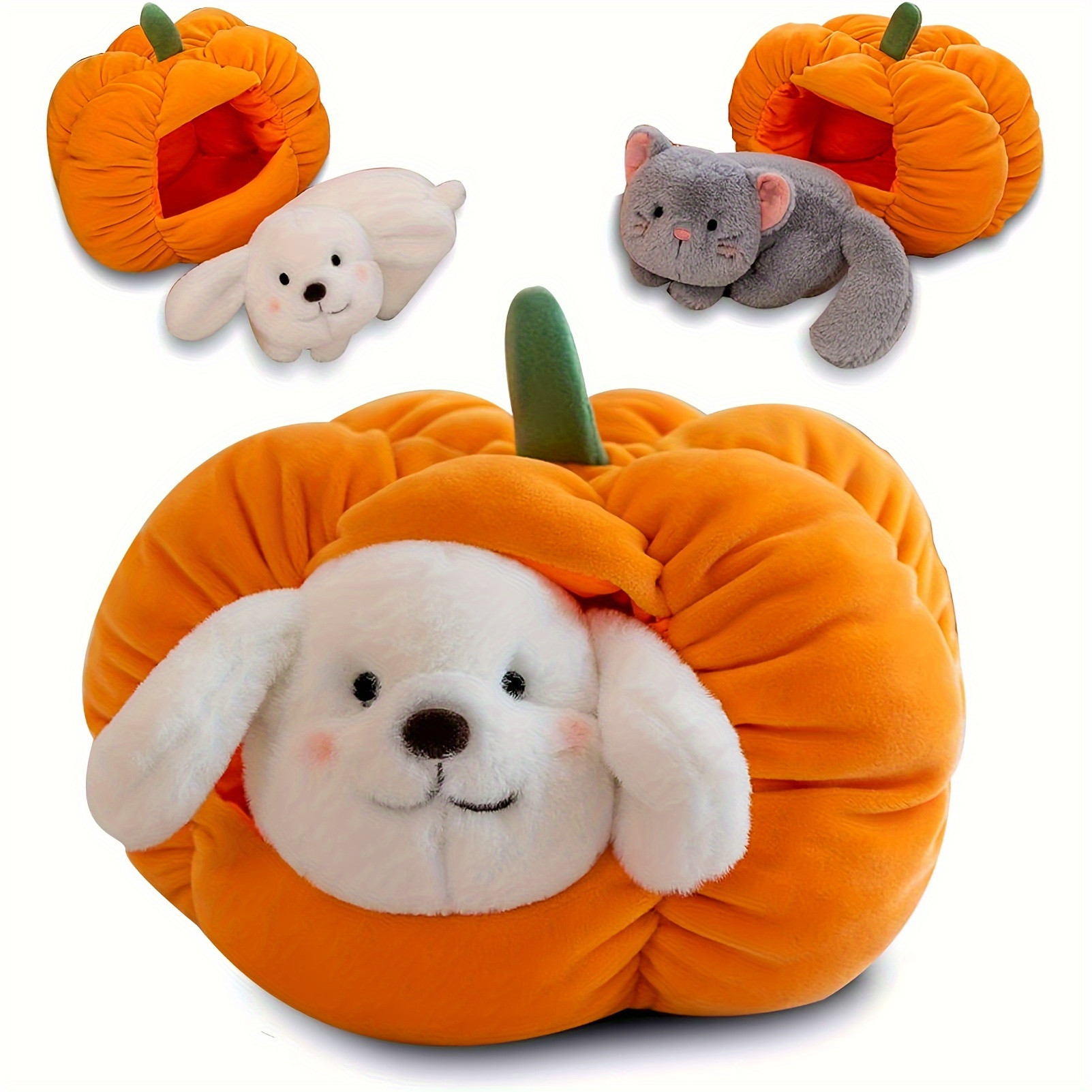 Adorable Plush Dog Cat Pumpkin   Halloween Gift - Temu | Temu Affiliate Program