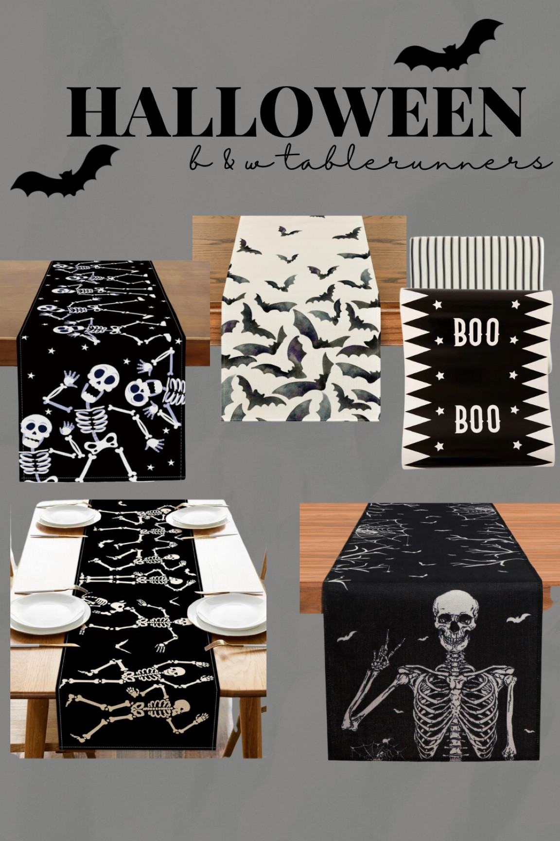 Black and white table halloween runners 

#LTKSeasonal #LTKFindsUnder50 #LTKHome