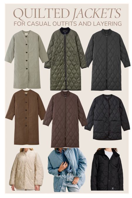 Quilted jacket roundup. Perfect for casual outfits and layering this winter!

Quilted coat, quilted puffer jacket, casual outfits, winter outfit, layering jackets, green quilted jacket, black quilted jacket, cream quilted jacket, everlane the renew long liner, quilted long liner, denim quilted jacket, lululemon quilted light insulation jacket, mid-weight liner jacket alpha industries 

#LTKstyletip