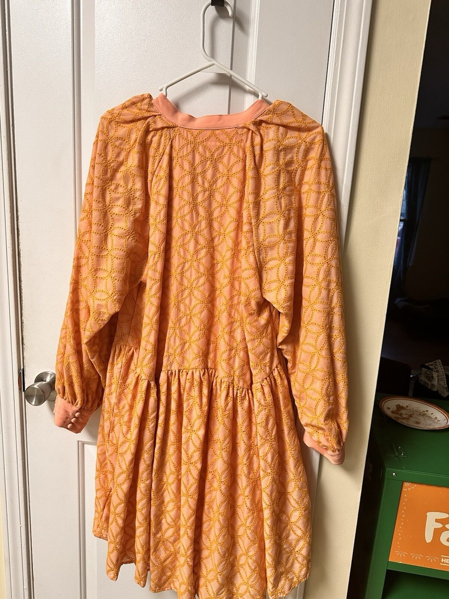 NWT boho pink and orange babydoll dress size L by Roiii | eBay US